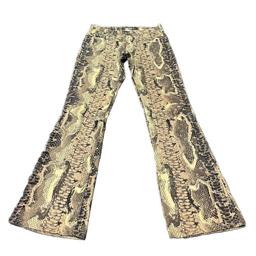 Snake Print Flare Jeans